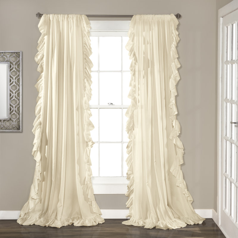 Reyna Semi Sheer Curtain Single Panel, 54" W x 63" L, Dark Ivory