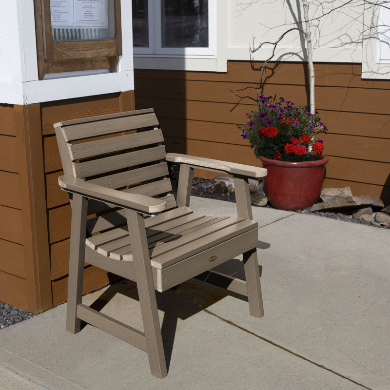 Chaise de patio avec accoudoirs Cecillia, Blanc délavé
