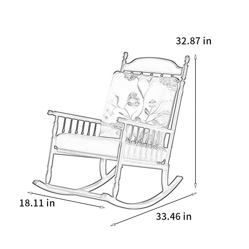 Chaise berçante élégante en noyer massif