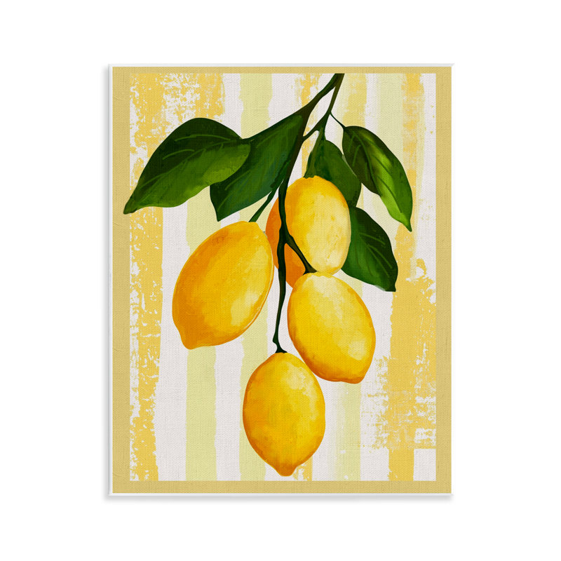 Lemons on Green Branch Wall Plaque, design by Yen
