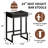 Upholstered Counter Stool with Metal Frame & Footrest, Backless Saddle Seat Counter Height Bar Stools-1702816487-1702816480-1702816486