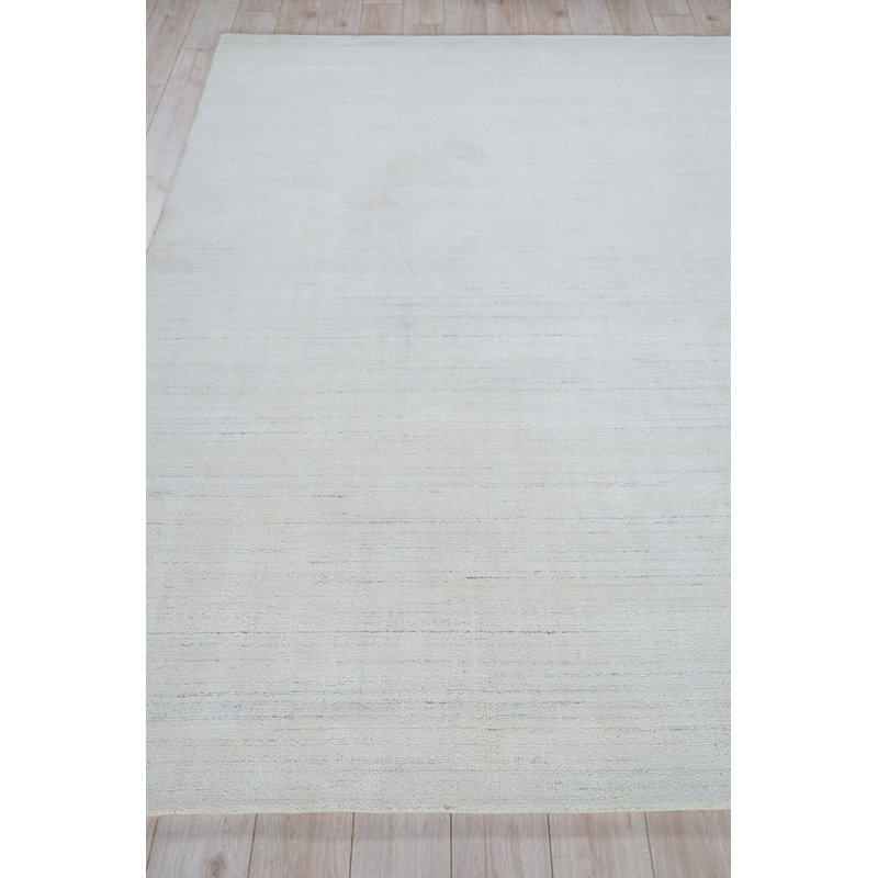 Poliforma Rectangle Triped Area Rug in Ivory/Charcoal, Rectangle 8' x 10'