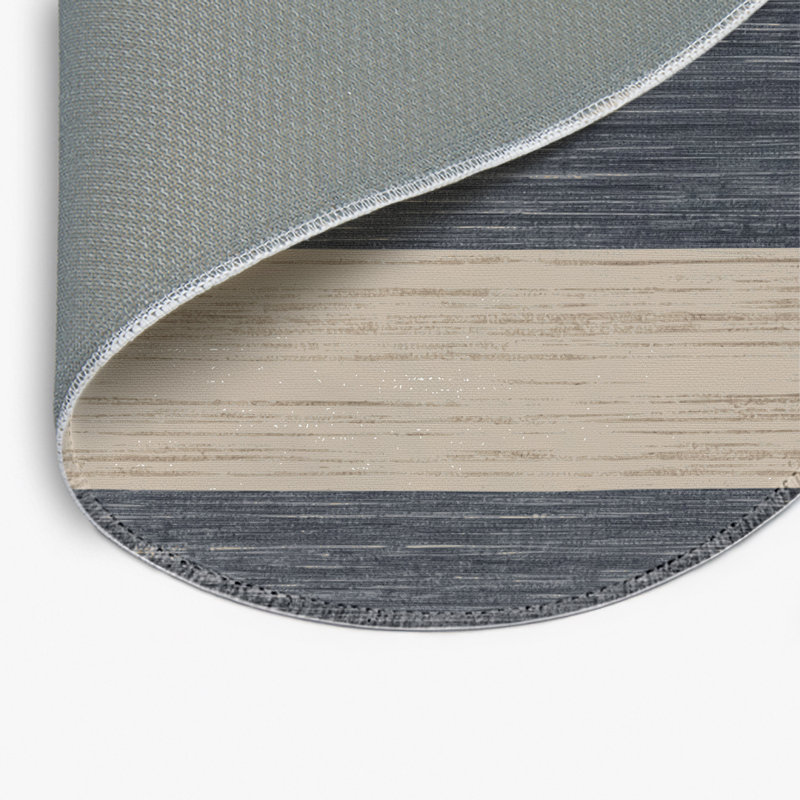 Tapis intérieur / extérieur beige HorizontalStripes, Rond 5 pi
