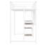 Lit mezzanine simple avec bureau et planche, lit mezzanine en métal avec 3 tablettes et échelle-1105386849