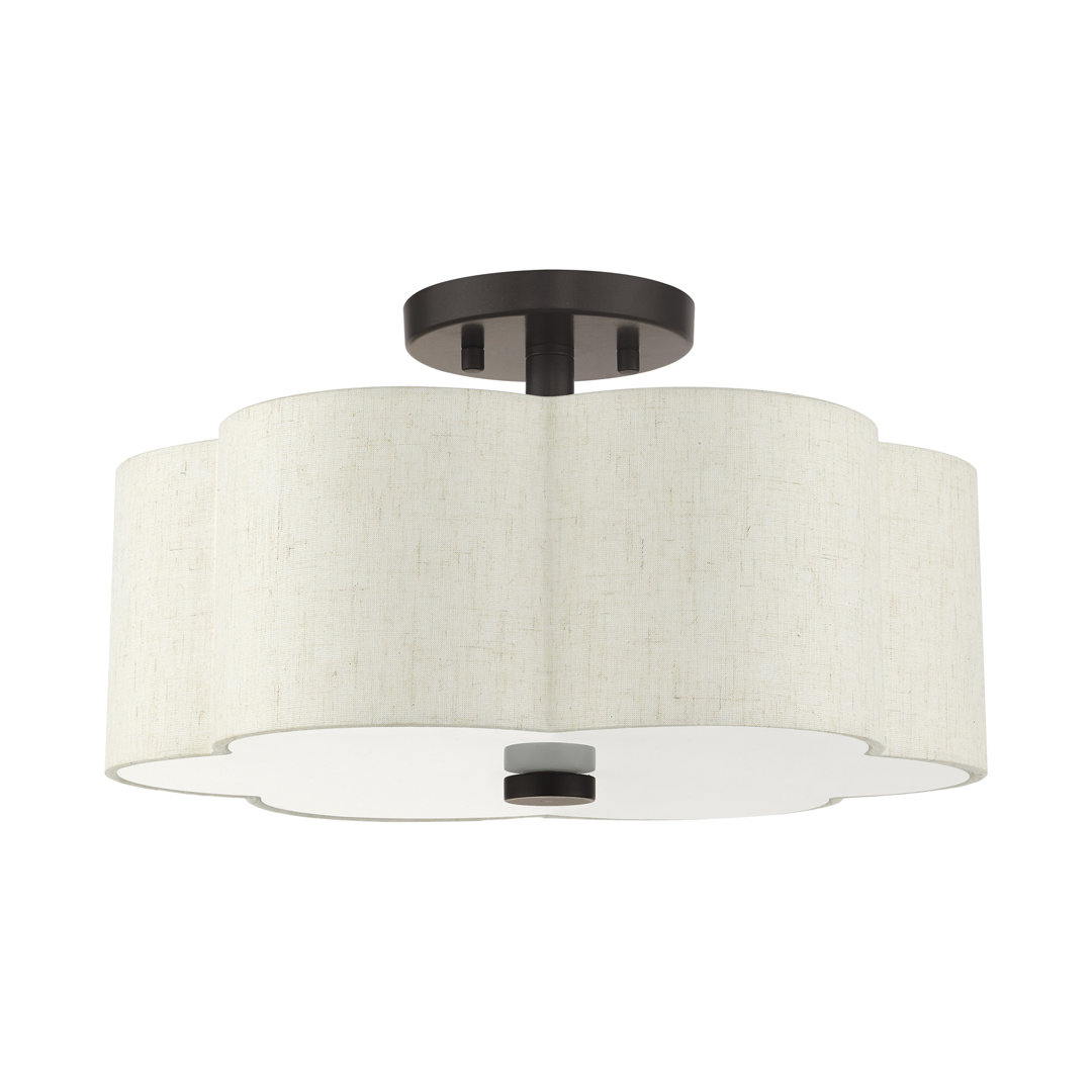 Copper Linen Blend Semi Flush Mount Birch Lane™ 