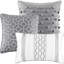 Édredon très grand gris - 7 pièces Comprend 1 édredon, 2 taies décoratives, 3 coussins et une jupe de lit. , Pièce de luxe à texture lisse. Avec majestueux décoratif