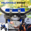 Voitures électriques 43,1 x 23,6 x 28,5 po avec musique et motocyclette électrique pour enfants à finition bleue