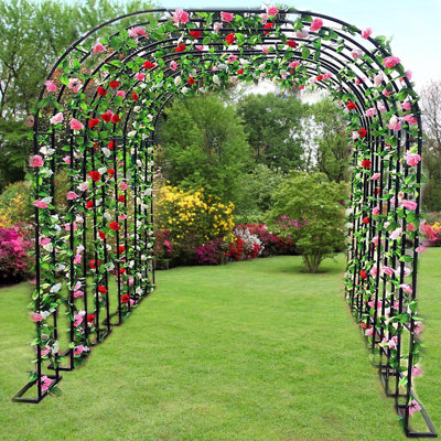 299.7cm W x 39.9cm D Metal Arbour in Black