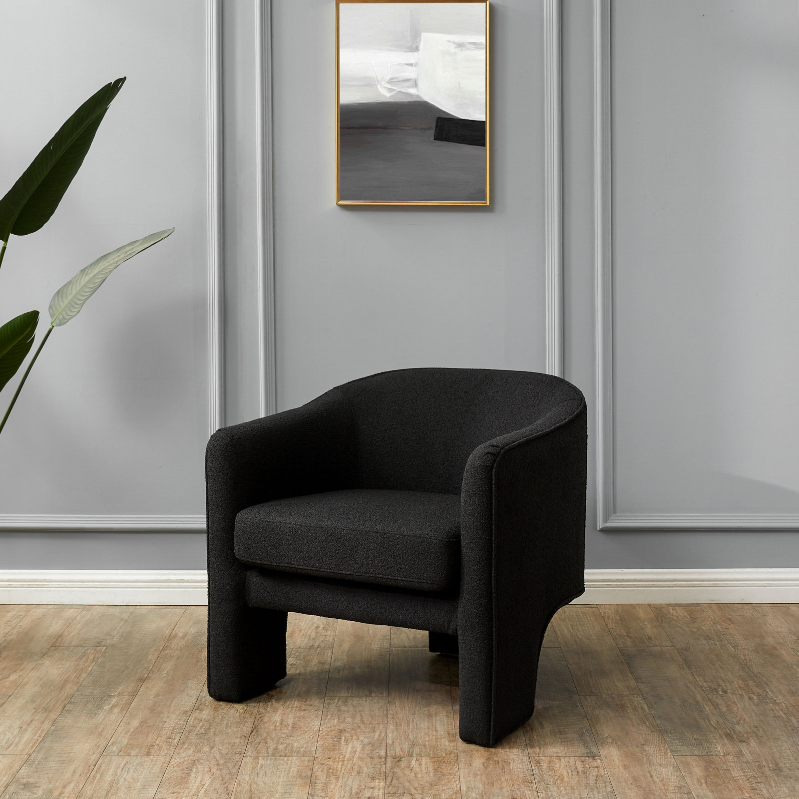 Upland Armchair, Black Boucle