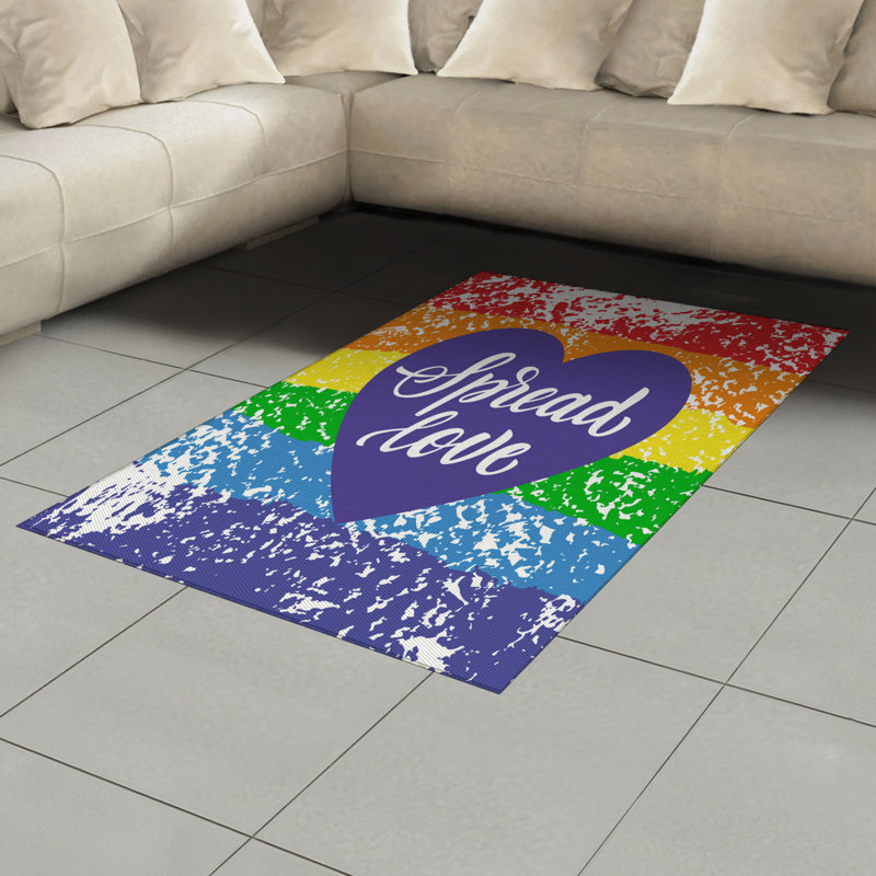 Tapis décoratif Pride Rainbow, Rectangle— 4 pi x 5 pi 8 po