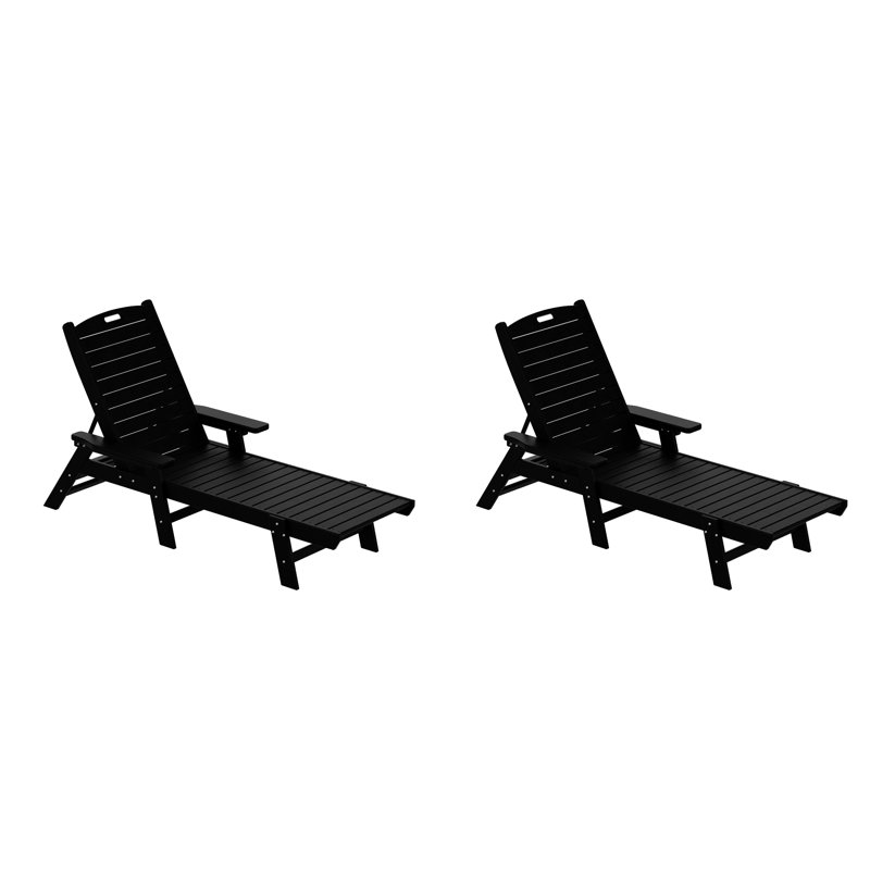 Chaise longue inclinable de 46,7 po Laguna, Noir
