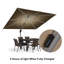Parasol lumineux rectangulaire en porte-à-faux à double plateau 9 pi x 12 pi, beige-47955064