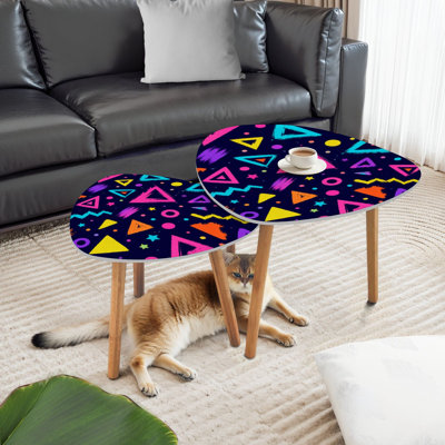 Ensemble de 2 tables basses gigognes Triangle