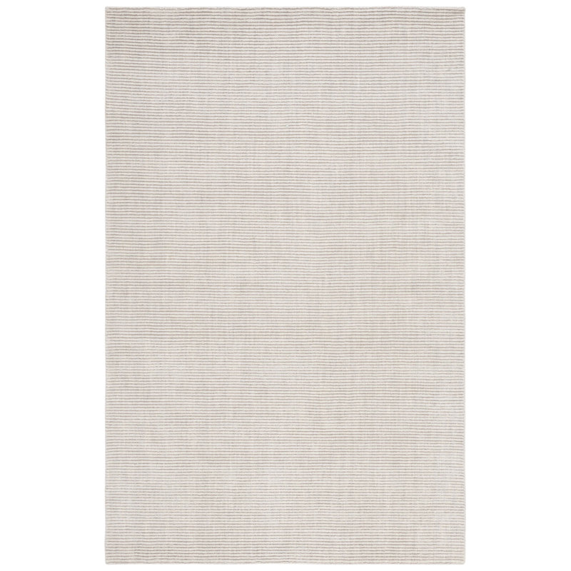 Audree Hand Loomed Wool/Cotton Striped Rug in Light Gray, Rectangle 5' x 8'