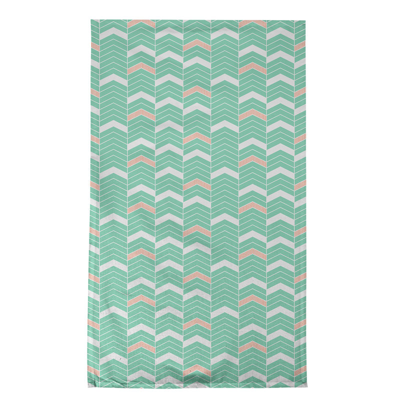 Stephenie Tea Towel Kitchen Towel, Sea Green/Orange, Cotton Twill