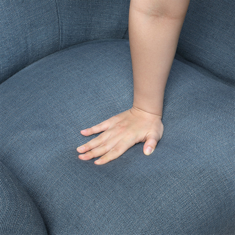 Perlas 26.5" Modern & Contemporary Accent Chair with Textured Fabric Upholstery, Button-Tufted Back & Solid Wood Legs