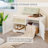Shoe Storage Cabinet White Rack Bench With 2 Doors & Padded Seat Cushion & Organizer