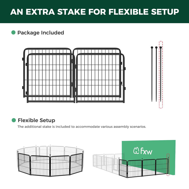 FXW Instant Unleashed Dog Playpen, Portable Pet Fence for Outdoor, RV Trips, and Camping, 24inch, 4 Panels for Puppy and Small Dogs│Patented