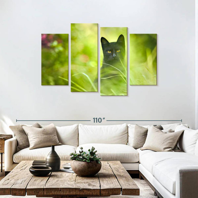 Chat noir Brampt, H 48 po x l 75 po