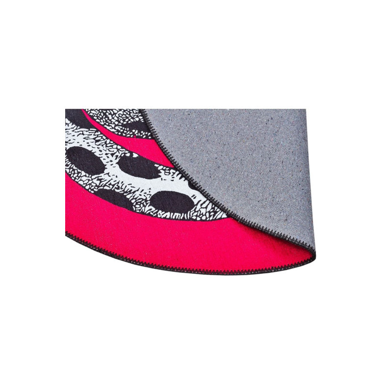 Tapis noir et blanc lavable à la machine Cat, Rectangle 3 pi 3 po x 3 pi 3 po