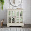 Vitrine lumineuse à DEL, vitrine antique avec tablettes réglables, vitrine de qualité rétro avec portes en treillis, bibliothèque élégante et armoire de rangement pour la décoration intérieure et l'organisation