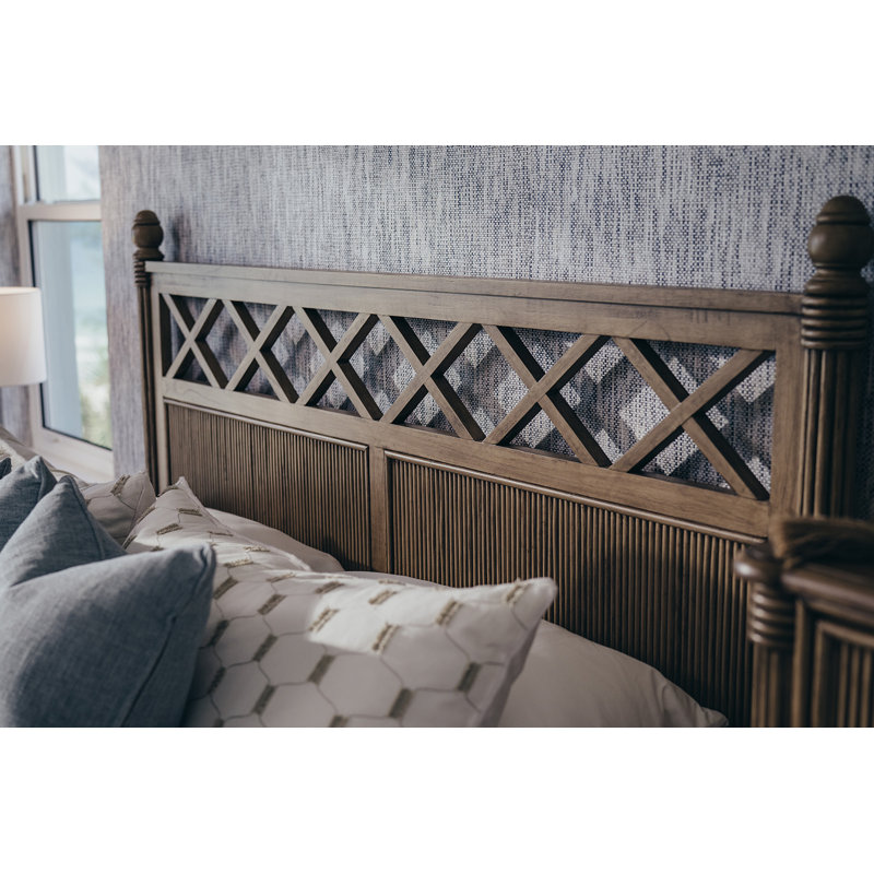 Lampeter Solid Wood Panel Bed Natural Tan Coastal Feel with Ribbed Detail - ON SALE!, Queen