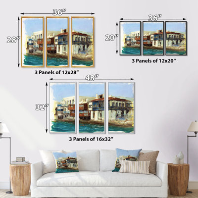 " Old Houses On The Island Of Mykonos Greece " 3 - Pieces