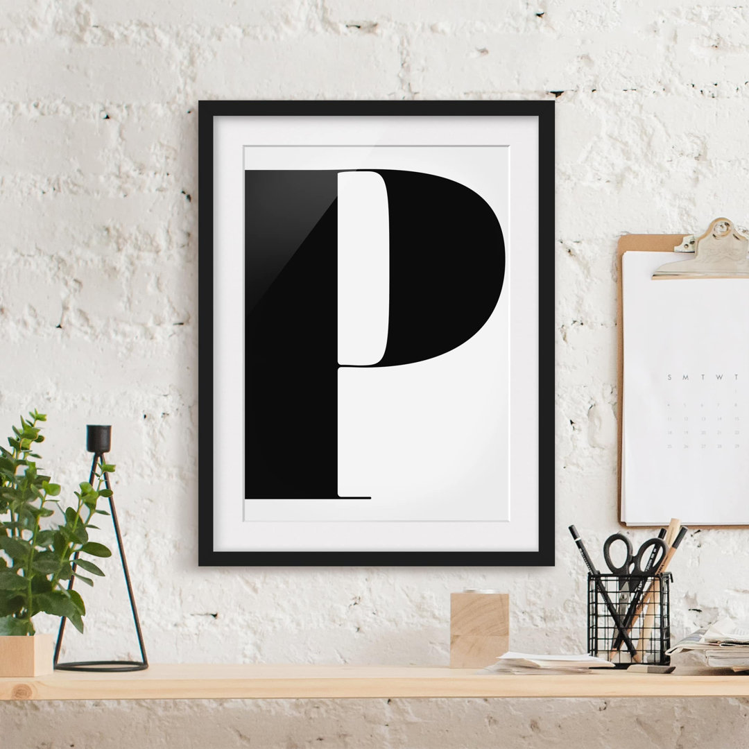 Gerahmter Fotodruck Antiqua Letter P