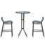 Ensemble bistro d'extérieur élégant pour 2 personnes, comprenant une table de bar ronde et 2 chaises de bar, au design confortable et à la construction robuste.-210499512