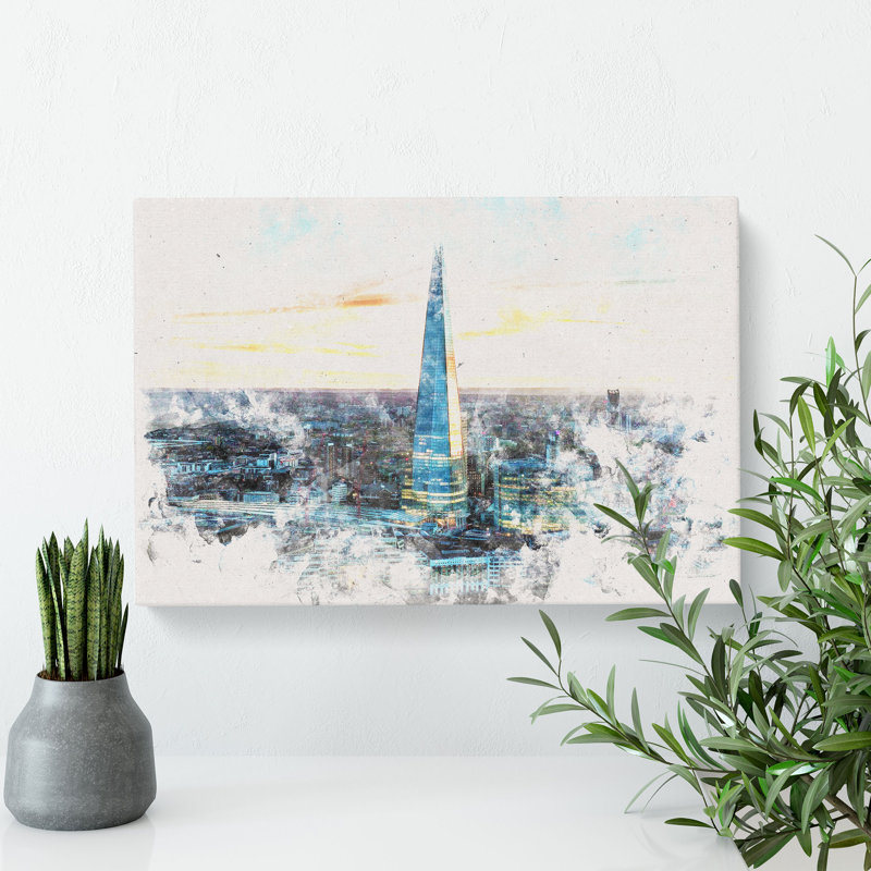 The Shard London England Skyline - Wrapped Canvas, 35cm H x 50cm W x 3cm D