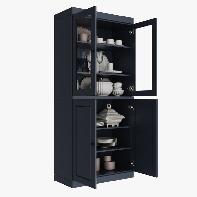 Armoire garde-manger 100% bois massif Kaniesha Palace Imports, Bleu antique