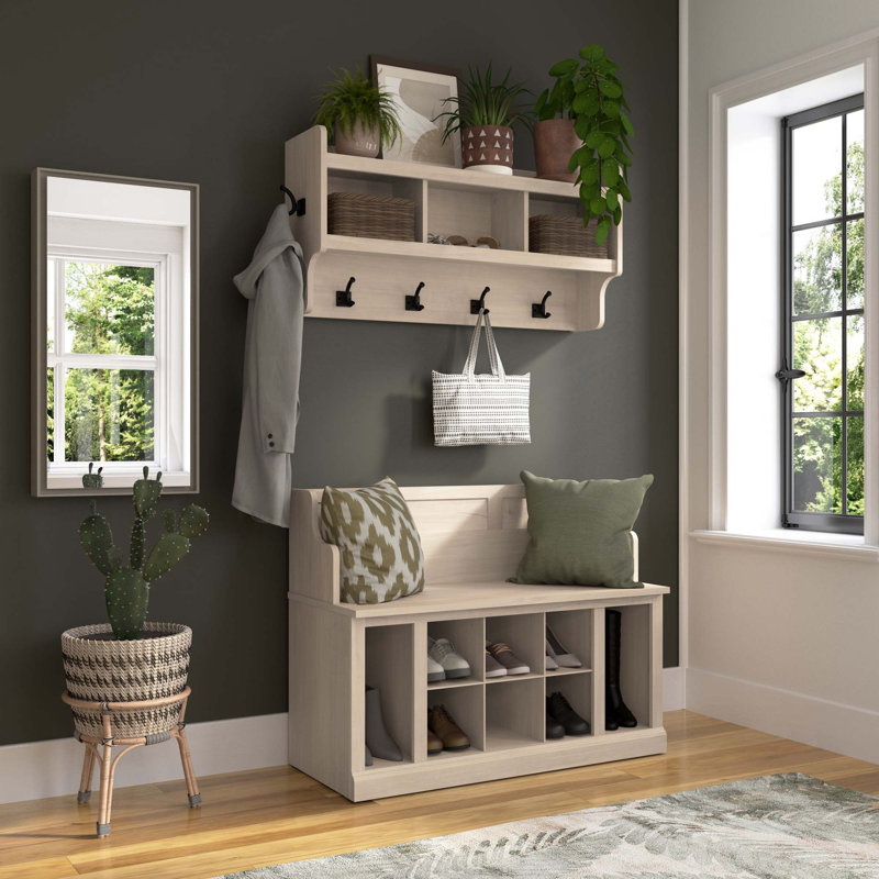 Arulappu Hall Tree Bench and Shoe Storage, White