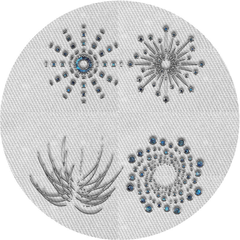 Tapis gris/zone noire à motifs, Rond 7 pi