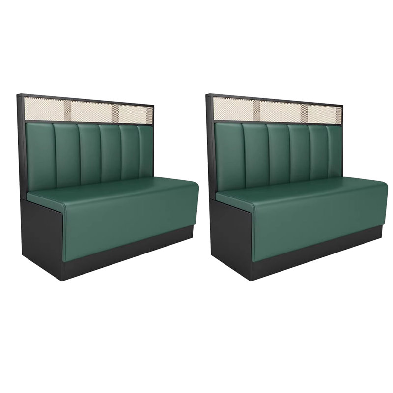 Banc rembourré en similicuir Nordic Simple, Vert