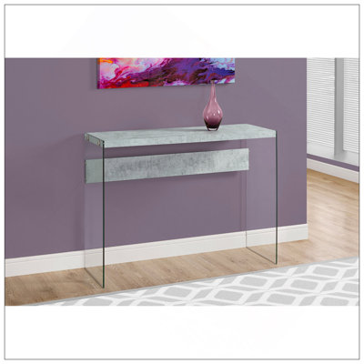 Console moderne avec pieds en verre trempé transparent
