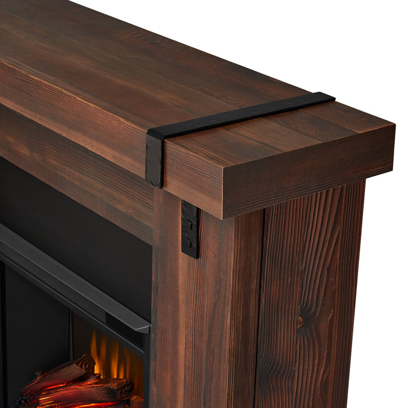 Chestnut Barnwood Free-Standing Electric Fireplace with Mantel