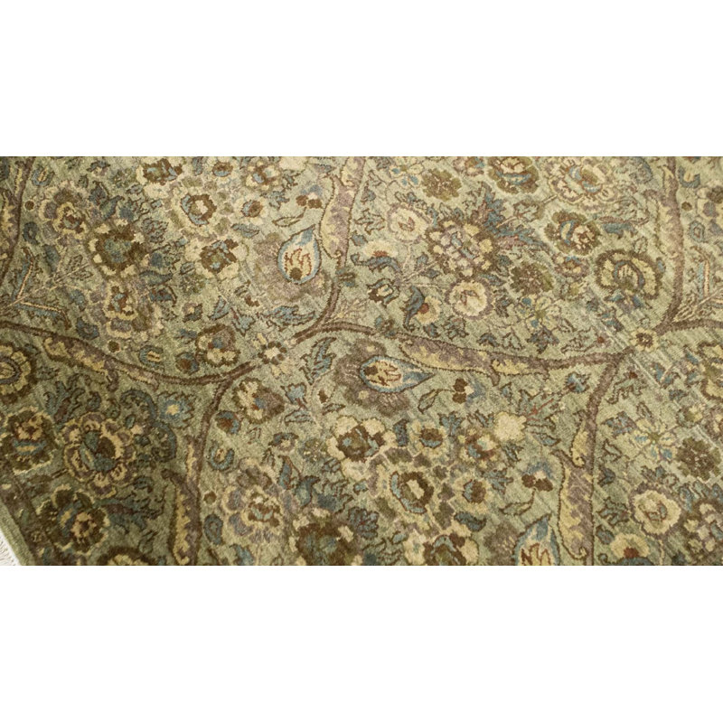 Tapis vert et vert noué à la main de haute qualité