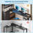 Twin Size Loft Bed Frame With L-shaped Desk And 3 Storage Drawers, Metal Loft Twin Beds With Charging Stations, Led Lights, Storage Shelves And Cabinet, Safety Guardrail & Ladders, Black-849505654