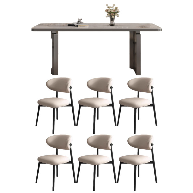Table de salle à manger en granite à usage domestique, 7, 29.53"H x 62.99"L x 31.5"W