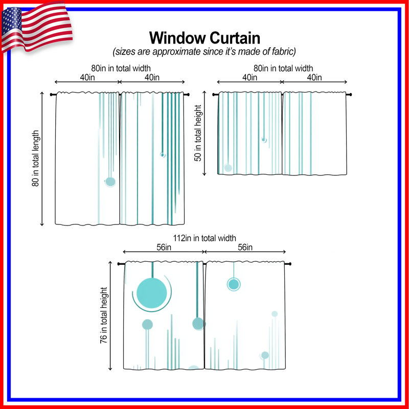 Rideaux abstraits abstraits et transparents - 2 panneaux, 40 po x 50 po - 2 panneaux, Transparent