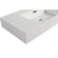 Lavabo de salle de bain 36 po en résine, blanc brillant, profondeur 36,24 po, largeur 17,88 po, hauteur 4,62 po, lavabo 45,52 lb et résistant aux taches