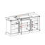 Console multimédia avec grand cabinet de rangement, meuble télé multimédia moderne, l 65,75 po x P 17 po x H 32,48 po