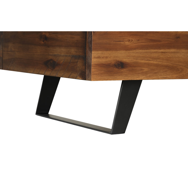 Coburn Solid Wood Storage Bench, Brown/Black