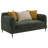 Chenille Upholstered Modern Track Arm Loveseat Green