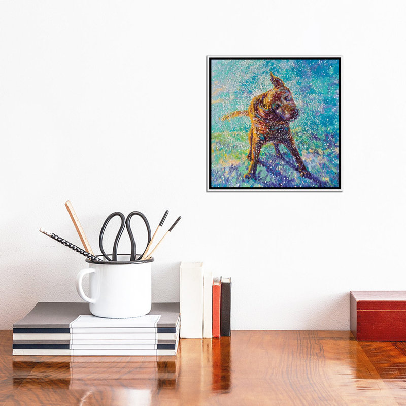 " Twisted Blue " by Iris Scott, 12" H x 12" W x 1.5", No Mat, White Framed Canvas