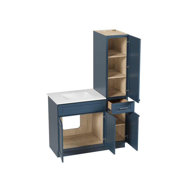 Meuble-lavabo simple 45 po Disar, Bleu