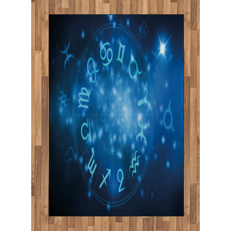 Astrology High Density Long Fiber Poly Threads Decorative Area Rug Carpet, Rectangle 4' x 5'8"