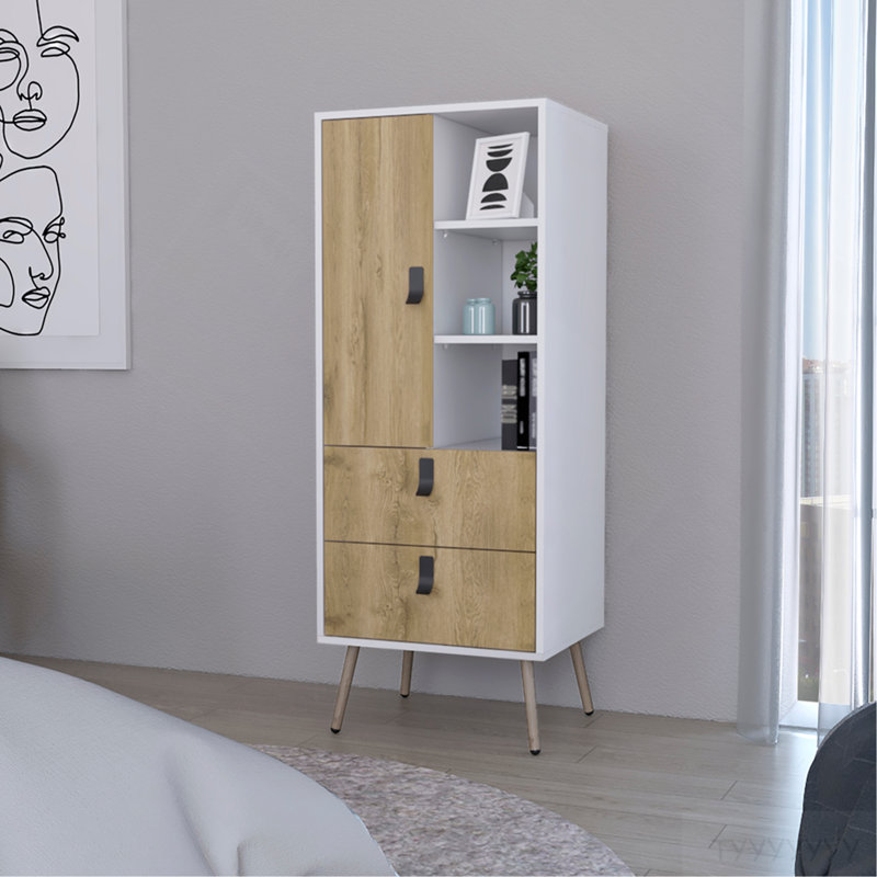 Grande commode Magness, chambre, blanc / Macadamia