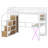 Metal Loft Bed With Built-In Desk Work Station, Wardrobe, Storage Staircase And LED, Gaming Bed For For Kids Teens Adults-1683972499