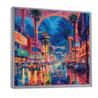 «Pink Blue Vegas Vibes Casinos I» - art mural Casinos / Pistes de course